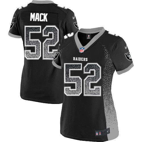 Nike Raiders #52 Khalil Mack Black Women's Stitched NFL Elite Drift Fashion Jersey